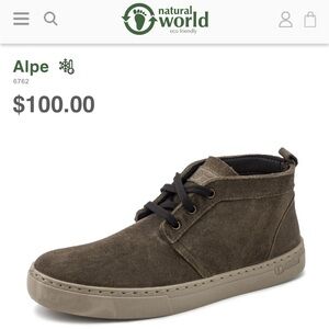 Natural World Eco Friendly Alpe Boots.  Size 46 (12-13 US) Suede, Lightweight
